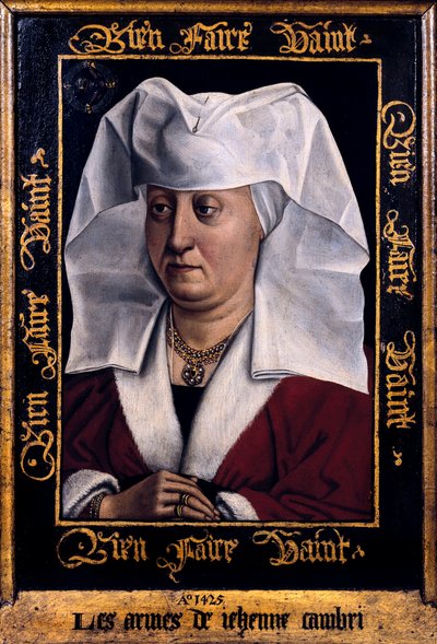 "Retrato de Marie de Pacy" Pintura de Robert Campin, maestro de Flemalle (1378-1444) 1415-1440 Tournai. Museo de Bellas Artes Bélgica de Robert Campin