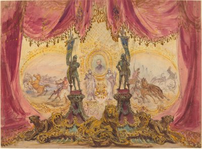 Escenario con Pinturas y Estatuas de Robert Caney