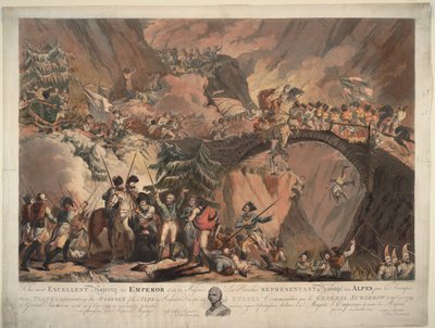 Ejército de Alejandro Suvorov cruzando los Alpes en 1799, 1805 de Robert Carr Porter