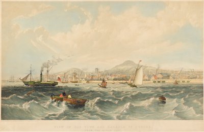 Vista de la ciudad y el puerto de Dundee, c.1850 de Robert Carrick