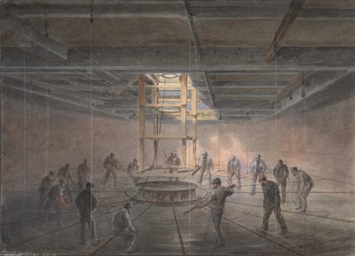 Interior de Uno de los Tanques a Bordo del Great Eastern: El Cable Saliendo, 1865-66 de Robert Charles Dudley