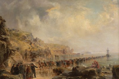 Desembarco del extremo de la costa del cable atlántico, 1866 de Robert Charles Dudley