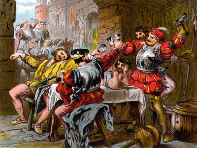 "Let me the Canakin Clink" Otelo Acto II. Escena II. (cromolitografía) de Robert Charles Dudley