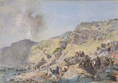 Los acantilados, bahía de Foilhummerum, Valentia, el punto en el que el extremo de la costa del cable... de Robert Charles Dudley