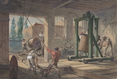 Los Carretes de Alambre Conductor Cubierto de Gutta-percha Transportados a los Tanques en las Obras..., 1865-66 de Robert Charles Dudley