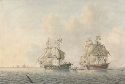Un hombre de guerra inglés toma posesión de un barco de Robert Cleveley