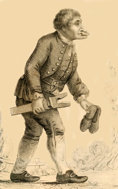 Viejas botas, un personaje bien conocido en Rippon en Yorkshire, 1821 de Robert Cooper