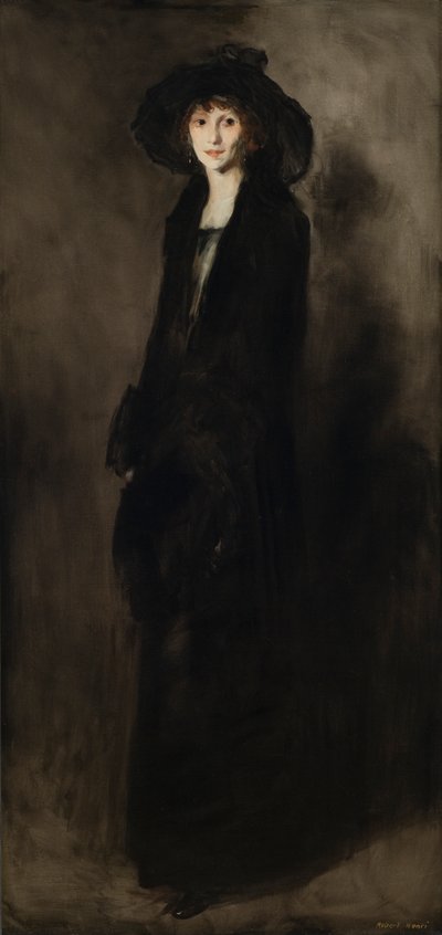 Lady in Black Velvet (Retrato de Eulabee Dix Becker) 1911 (Óleo sobre lienzo) de Robert Cozad Henri