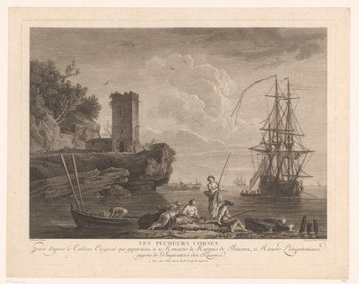 Vista al mar con pescadores Les pecheurs corses. de Robert Daudet (II) (attributed to)