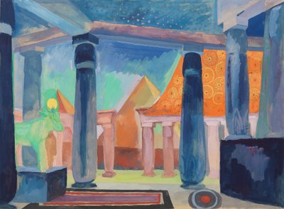 Escenografía para Cleopatra, c.1918 (acuarela, gouache, pintura metálica y grafito sobre papel) de Robert Delaunay