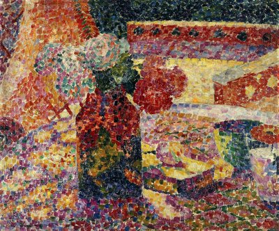Naturaleza muerta con jarrón de flores, c.1907 (óleo sobre lienzo) de Robert Delaunay