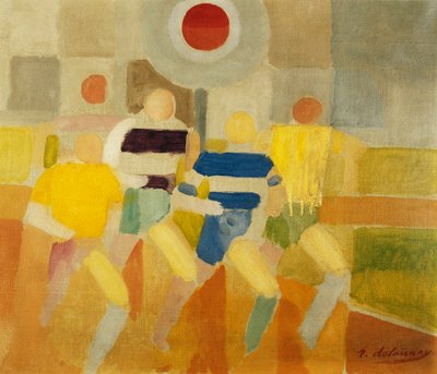 Los corredores a pie, c.1920 (óleo sobre lienzo) de Robert Delaunay
