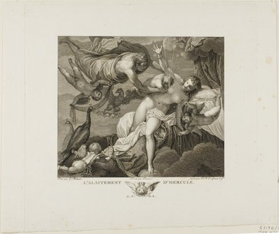 La Lactancia de Hércules, lámina dos de La Galería del Palacio Real, volumen II de Robert Delaunay