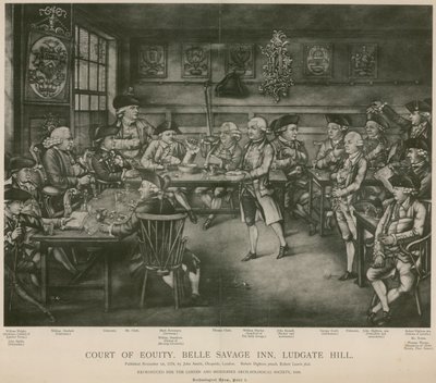 Corte de Equidad, Belle Savage Inn, Ludgate Hill, Londres de Robert Dighton