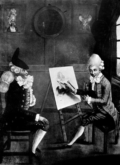 El pintor de macarrones, o Billy Dimple posando para su retrato, 1770 de Robert Dighton