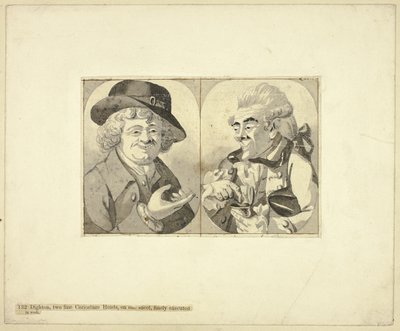 Dos caricaturas de busto de Robert Dighton