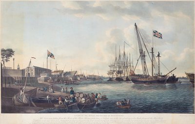 Vista del Astillero Real en Deptford, c.1789 de Robert Dodd