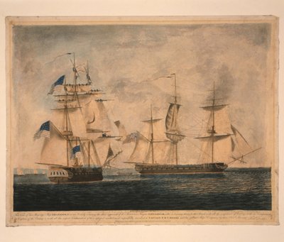 HMS Shannon captura USS Chesapeake, 1 de junio de 1813 de Robert Dodd