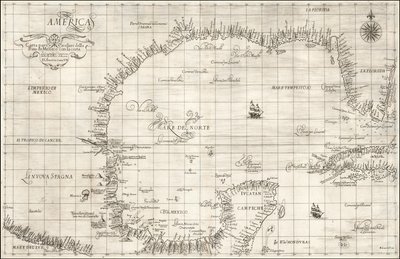 Mapa de 1646 del Golfo de México por Robert Dudley de Robert Dudley