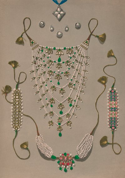 Broches de colgante cruz y pendientes, Conjunto de adornos indios, 1863 de Robert Dudley