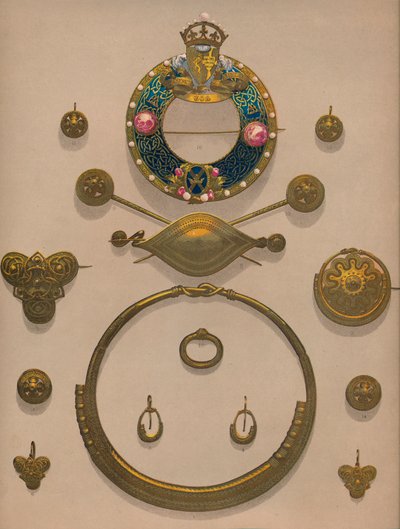Ornamentos y broche de oro, 1863 de Robert Dudley