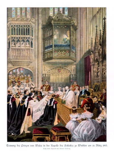 Boda de la Princesa Alexandra y el Príncipe Eduardo, Capilla de San Jorge en Windsor, 10 de marzo de 1863 de Robert Dudley