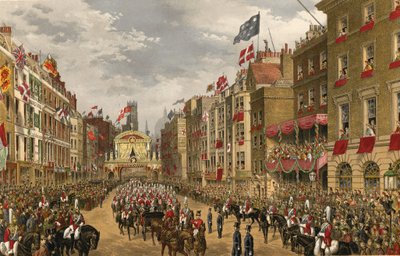 Temple Bar, Londres, 7 de marzo de 1863 (grabado) de Robert Dudley
