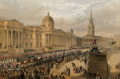 Trafalgar Square, Londres, 7 de marzo de 1863 (grabado) de Robert Dudley