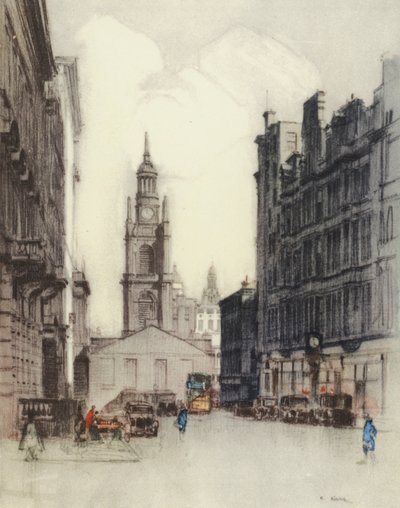 Glasgow: Iglesia de San Jorge (litografía en color) de Robert Eadie