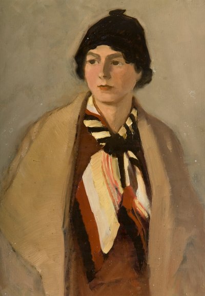 Retrato de la esposa del artista (óleo sobre tabla) de Robert Ernest McEune