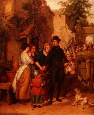 La Despedida - Un Recluta Despidiéndose de su Familia de Robert Farrier