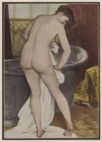 Mujer bañándose (litografia en color) de Robert Fleury