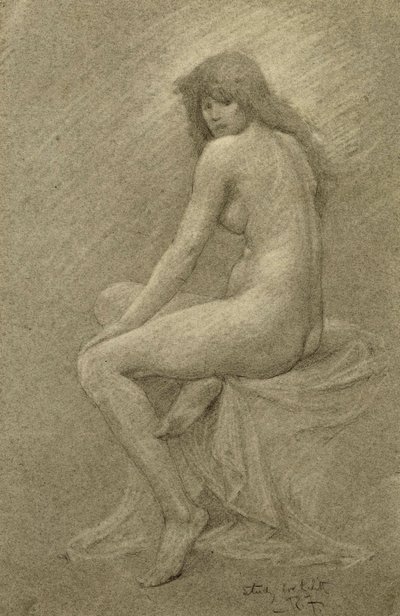 Estudio para Lilith, c.1900 (tiza sobre papel) de Robert Fowler