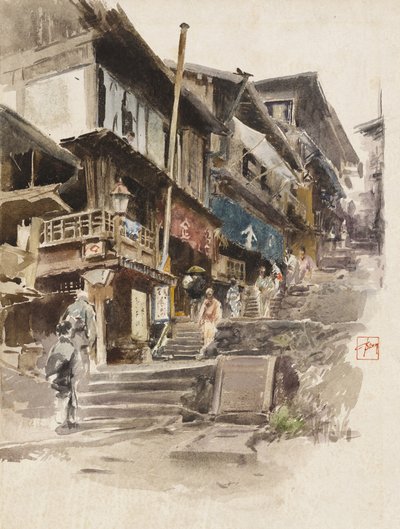 Una calle en Ikao, Japón II, 1890 de Robert Frederick Blum