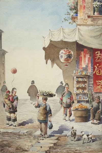 Escena callejera china de Robert Frederick Blum