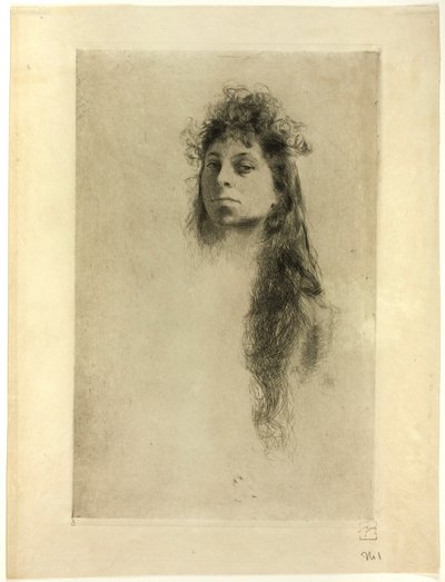 Cabeza de mujer con pelo largo de Robert Frederick Blum