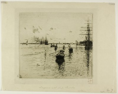 Laguna con Vapores y Góndolas, Venecia de Robert Frederick Blum