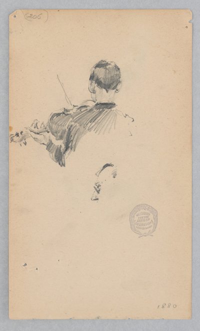 Músico tocando el violín de Robert Frederick Blum