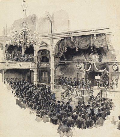 Escena de apertura del Parlamento Japonés, 1890 de Robert Frederick Blum
