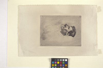 Retrato de perfil de un hombre (aguafuerte) de Robert Frederick Blum