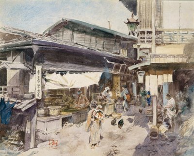 Escena callejera en Ikao, Japón de Robert Frederick Blum