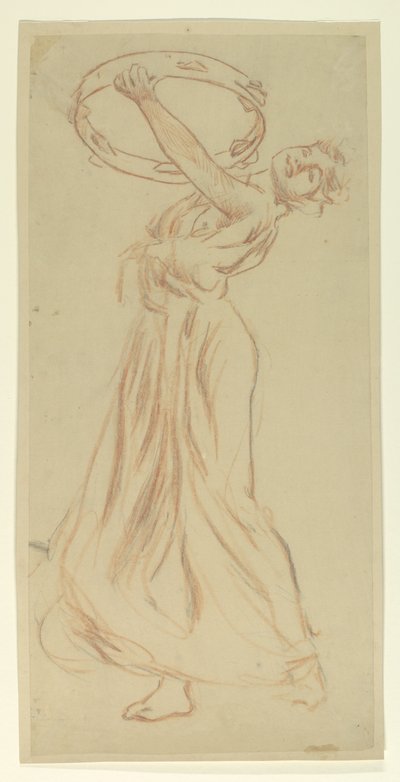 Estudio para Niña con pandereta, "Festival de la Vendimia", Mendelssohn Glee Club, Nueva York de Robert Frederick Blum