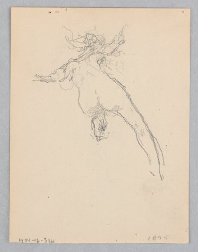 Estudio para una mujer bailando, "Humores a la Música," Mendelssohn Glee Club, Nueva York, NY de Robert Frederick Blum