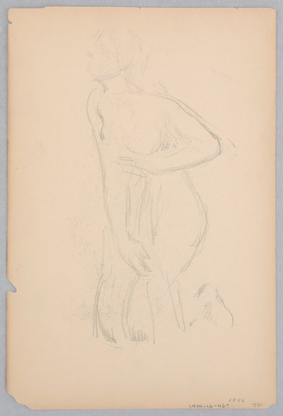 Estudio para una mujer arrodillada, “Festival de la Vendimia,” Mendelssohn Glee Club, Nueva York de Robert Frederick Blum