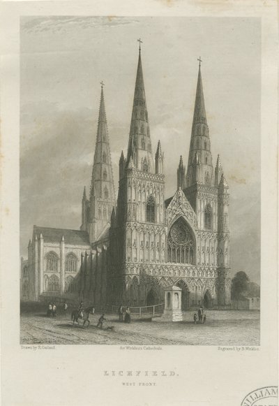 Catedral de Lichfield - Fachada Oeste, c. 1835-1842 de Robert Garland