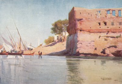 Un palacio en ruinas en Mit Gamr, c1880, 1904 de Robert George Talbot Kelly