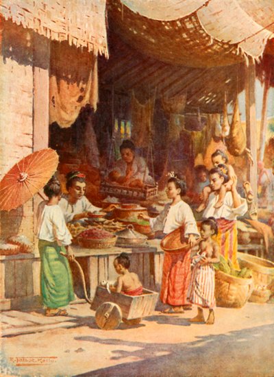En un bazar birmano de Robert George Talbot Kelly