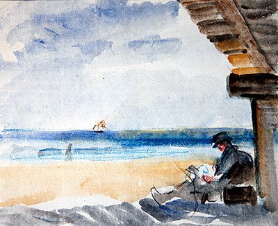 Leyendo en la playa de Robert Graham Dryden Alexander