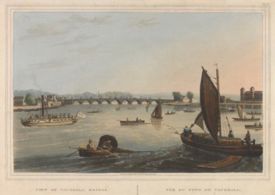 Vista del puente de Vauxhall de Robert Havell
