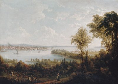 Vista de la Bahía y la Ciudad de Nueva York desde Weehawken de Robert Havell